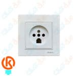 پریز تلفن دوکاره برلیان سفید