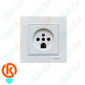 پریز تلفن دوکاره برلیان سفید